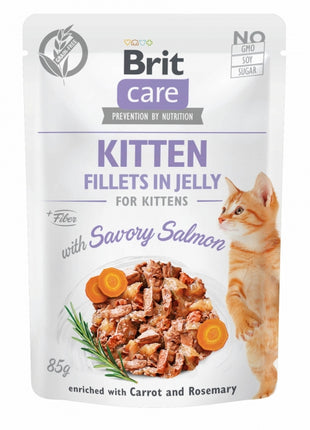 Brit Care Cat PB Fillets in Jelly - Lachs Kitten 85g