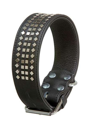 Karlie Vintage Halsband mit 4eck-Nieten 50mm - Schwarz