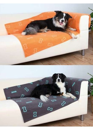 Trixie Fleecedecke Barney Knochenmotiv - 150 x 100 cm - Orange