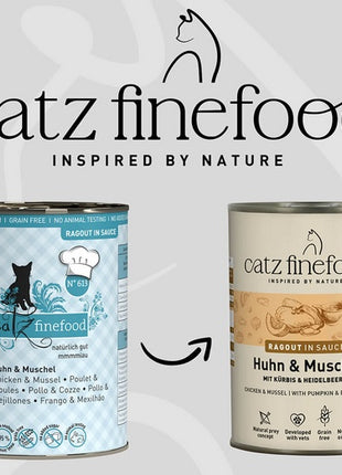 Catz Finefood Ragout in Sauce Kurczak i Omułek (N.613) puszka 380g SZKIC