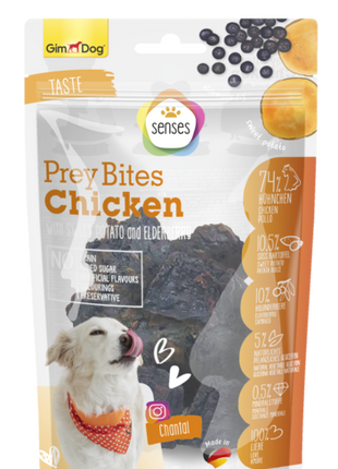 GimDog Senses Prey Bites Hühnchen mit Holunder und Süßkartoffel 100 g