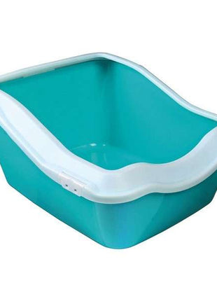 Trixie Katzentoilette Cleany Cat mit Rand - weiß/aquamarin
