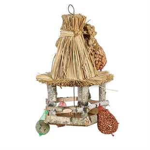 Best For Birds Voedertafel Hangend Rieten Dak Inclusief Voer