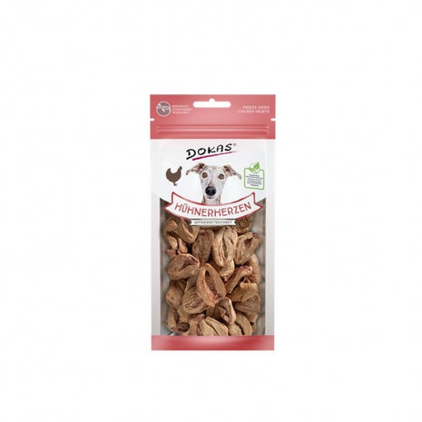 Dokas Dog Snack Hühnerherzen gefriergetrocknet 22g