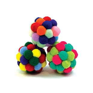 Happy Pet Tabby Patch Pom Pom Bal Assorti