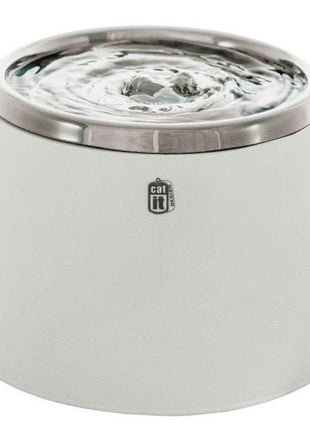CATIT Fresh+Clear Trinkbrunnen 2L - Edelstahl-Weiß