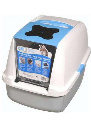 CATIT Katzentoilette mit Klappbarer Abdeckung - Blau
