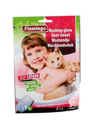 Karlie Flamingo Waschhandschuh mit Lotion für Katzen