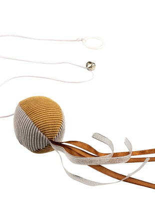Duvoplus Cat Toy Cushy Ball am Gummiband - braun/grau