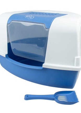 Duvoplus Eck-Katzentoilette Ariel - blau/weiß