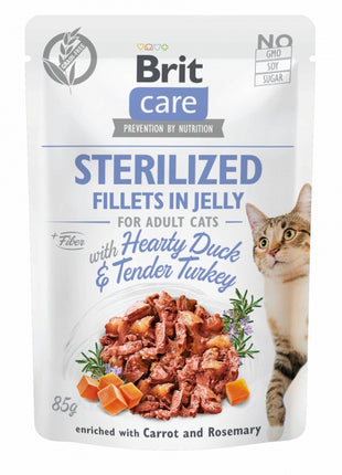 Brit Care Cat PB Fillets in Jelly - Ente & Truthahn Sterilized 85g