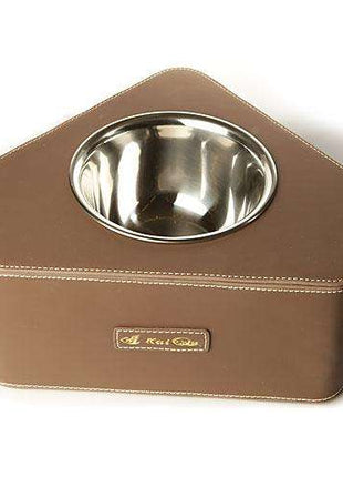 Designernapf Leder - Dreieck - Braun