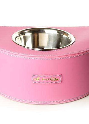 Designernapf Leder - Halbrund - Pink