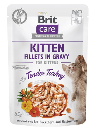 Brit Care Cat PB Fillets in Gravy - Truthahn Kitten 85g