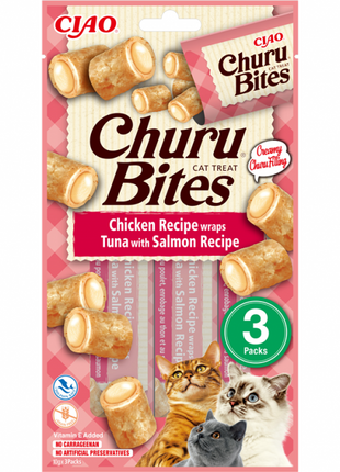Inaba Churu Cat Snack Bites Huhn & Thun & Lachs 3x10g