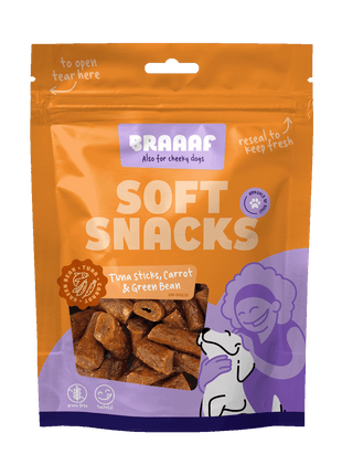 Braaaf Soft Snack Tonijnstick met wortel en sperzieboon