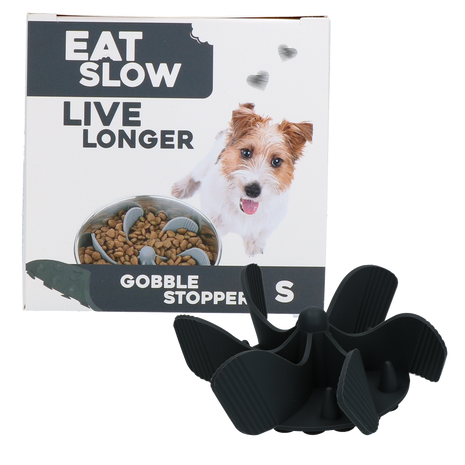 Eat Slow Live Longer Gobble Stopper Grijs