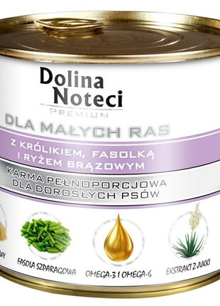 Dolina Noteci Premium Pies Mały Królik, fasolka i ryż brązowy puszka 185g