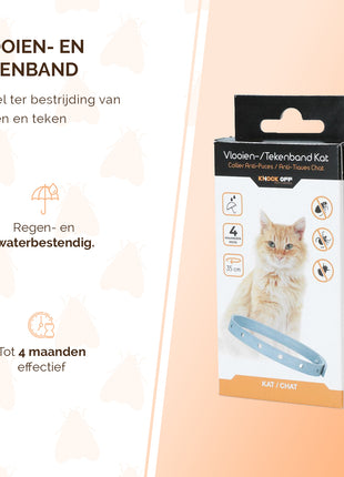 Knock Pest Vlooien/Tekenband Kat 33 cm NL/FR