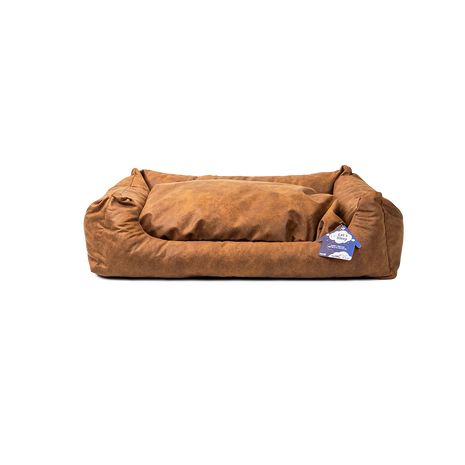 Let's Sleep Sweet Dreams Hondenmand Met Kussen Cognac