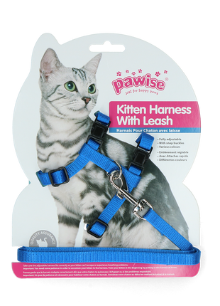 Pawise Kitten Harness With Leash Red/Blue