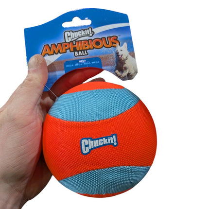 Chuckit Amphibious Mega Ball Orange/Blau - Speziell für das Wasser gemacht