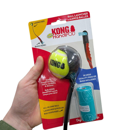 Kong Handipod Launch Wurfstock mit Kotbeutelhalter – Für ultimativen Spaß und Komfort!