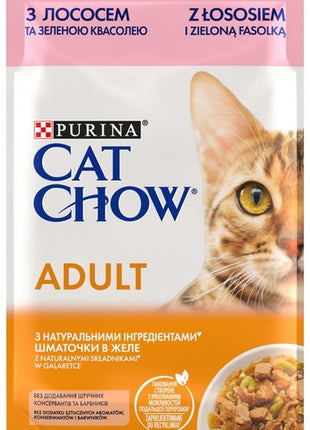 Purina Cat Chow Łosoś i zielona fasolka saszetka 85g