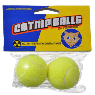 Catnip-Bälle im Tennis-Look - 4 cm