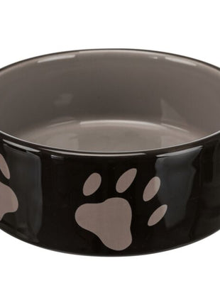 Trixie Keramiknapf mit Pfotenprint - braun - 0,3 l/ø 12 cm