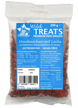 Wild Treats Miniknochen getreidefrei Lachs - 200g