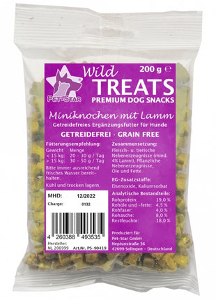 Wild Treats Miniknochen getreidefrei Lamm - 200g